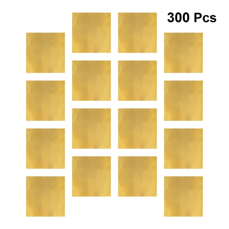 300pcs Gold Tin Foil Food Grade Wrapping Paper Delicate Aluminium-foil Paper for Tea Candy (Golden Fine Plaid Style), Size: 10x10cm