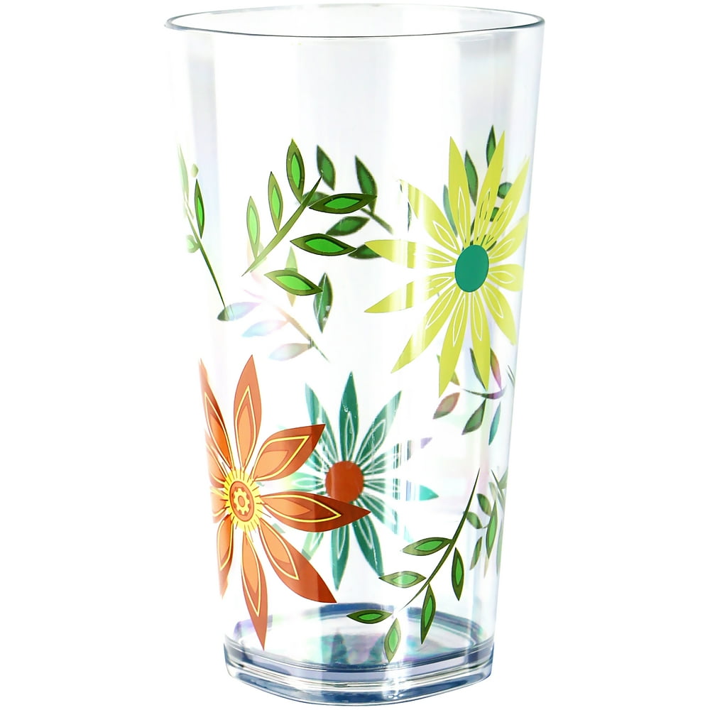 Corelle Coordinates Happy Days 19oz Acrylic Icedtea Glass Set of 6