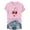 Pink, variant on Womens Short Sleeve Tee Shirts Mothers Days Plus Size Tops Crewneck Holiday Pullover Bow Holiday Blouses Black