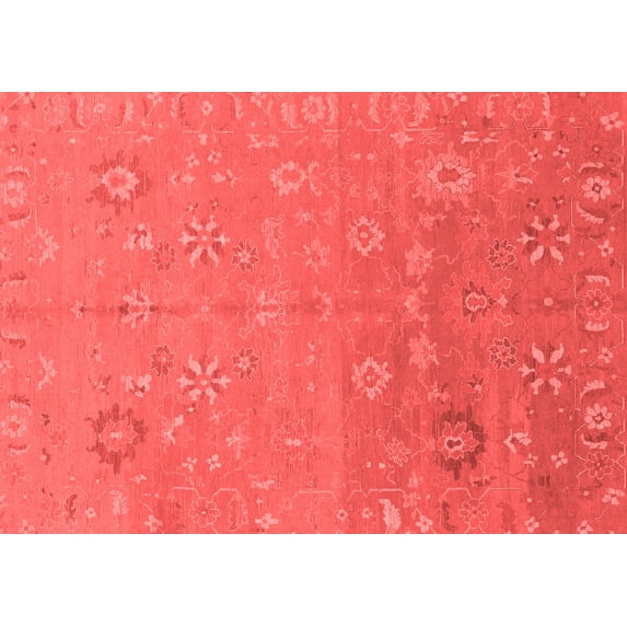 Ahgly Company Indoor Rectangle Abstract Red Modern Area Rugs, 5' x 8'