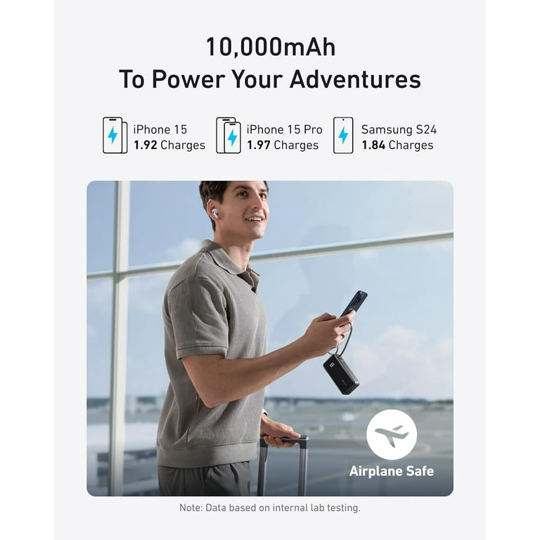 Anker 3-in-1 Portable iPhone Charger, 10,000mAh Power Bank