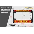thumbnail image 5 of [Officially Licensed USMC Product] - Motorcycle Domed Custom-Made Personalized Metal License Plate Frame Frame - Marine Mom United States Marine Corps Design - Black, 5 of 6