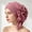Pink, variant on Womens Headbands Solid Color Pre-Tied Turban Cap Layered Ruffled Brim Stretch Head Wraps for Indoor Rest Daily Outings Black