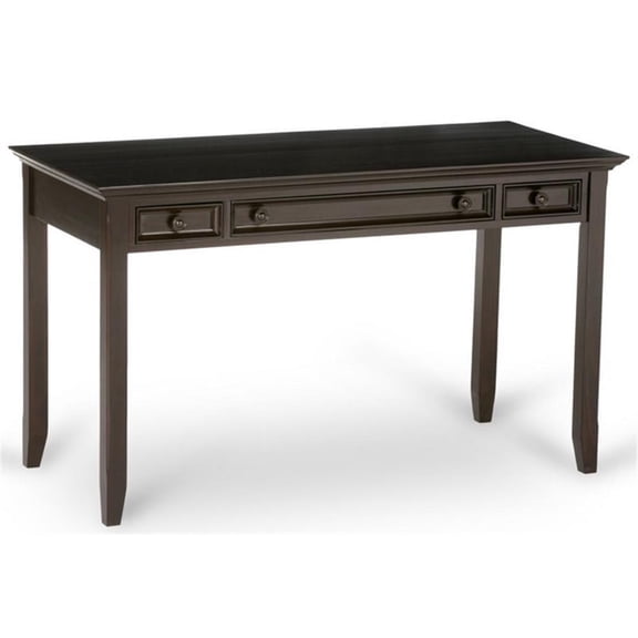 Pemberly Row Contemporary Solid Wood Desk in Hickory Brown Finish