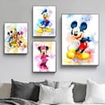 thumbnail image 2 of Disney Cartoon Poster Mickey Mouse and Donald Duck Canvas Print Painting Watercolor Wall Art Poster Pictures for Kids Room DecorA2 42x60cm No Frame Gao Jinjia LED, 2 of 2
