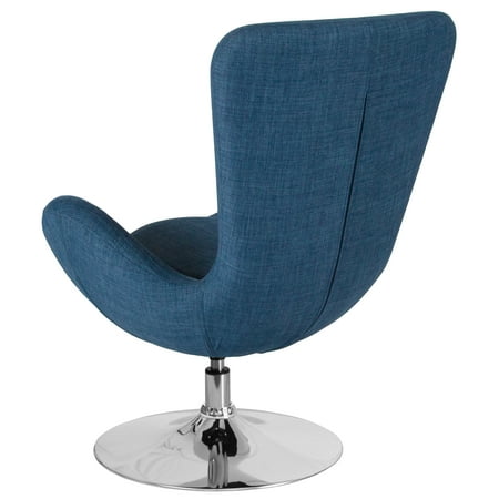 Flash Furniture - Egg Series Side Reception Chair with Bowed Seat - Blue Fabric