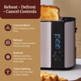 thumbnail image 4 of SmartToast Digital Long Slot 4 Slice Toaster, 1.5” Wide Slots for Thick Breads & Bagel Function, LED Touch Screen, Countdown Timer, 6 Shades, Stainless Steel, 4 of 10