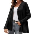 thumbnail image 1 of Posijego Women's Ruffle Cardigan Cozy Button Front Open Front Jacket for Women Lightweight Causal Outerwear, 1 of 3