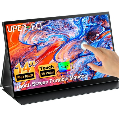 Portable Monitor Touchscreen, UPERFECT 1080P FHD Mini Monitor IPS HDR Display Screen, External Second Monitor W/ Type C HDMI