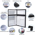thumbnail image 4 of Mini Fridge, Single Door Small Refrigerator with Freezer, Stainless Steel Double Door Apartment Refrigerator for Galley Kitchens, Mini Bars, Offices, Dorm, Nurseries, Q1022, 4 of 9