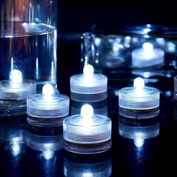Paquete de 24 Mini luces LED de té redondas impermeables, luces subacuáticas para boda, fiesta en casa, jarrón, Festival, decoración del Día de San Valentín Xemadio LKX-2025-8