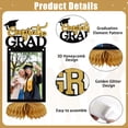 thumbnail image 4 of 9pcs Graduation Decorations Class of 2026 Table Centerpieces, Congrats Glitter Grad Honeycomb Centerpieces for Photo Tables Toppers 2026 Graduation Party Decor (Black Gold), 4 of 8