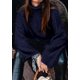 thumbnail image 2 of Suéter PRETTYGARDEN 2025 Otoño Cuello Alto Oversized Azul Marino S, 2 of 8