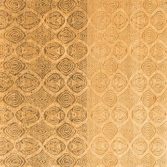 Ahgly Company Indoor Square Abstract Orange Modern Area Rugs, 5' Square