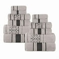 thumbnail image 2 of Superior Sadie Zero Twist Cotton Floral 12 Piece Towel Set, Platinum, 2 of 10