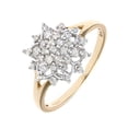 thumbnail image 2 of 9ct Gold Jewelco London Round 0.3ct Diamond Tiered Snowflake Cluster Ring, 2 of 7