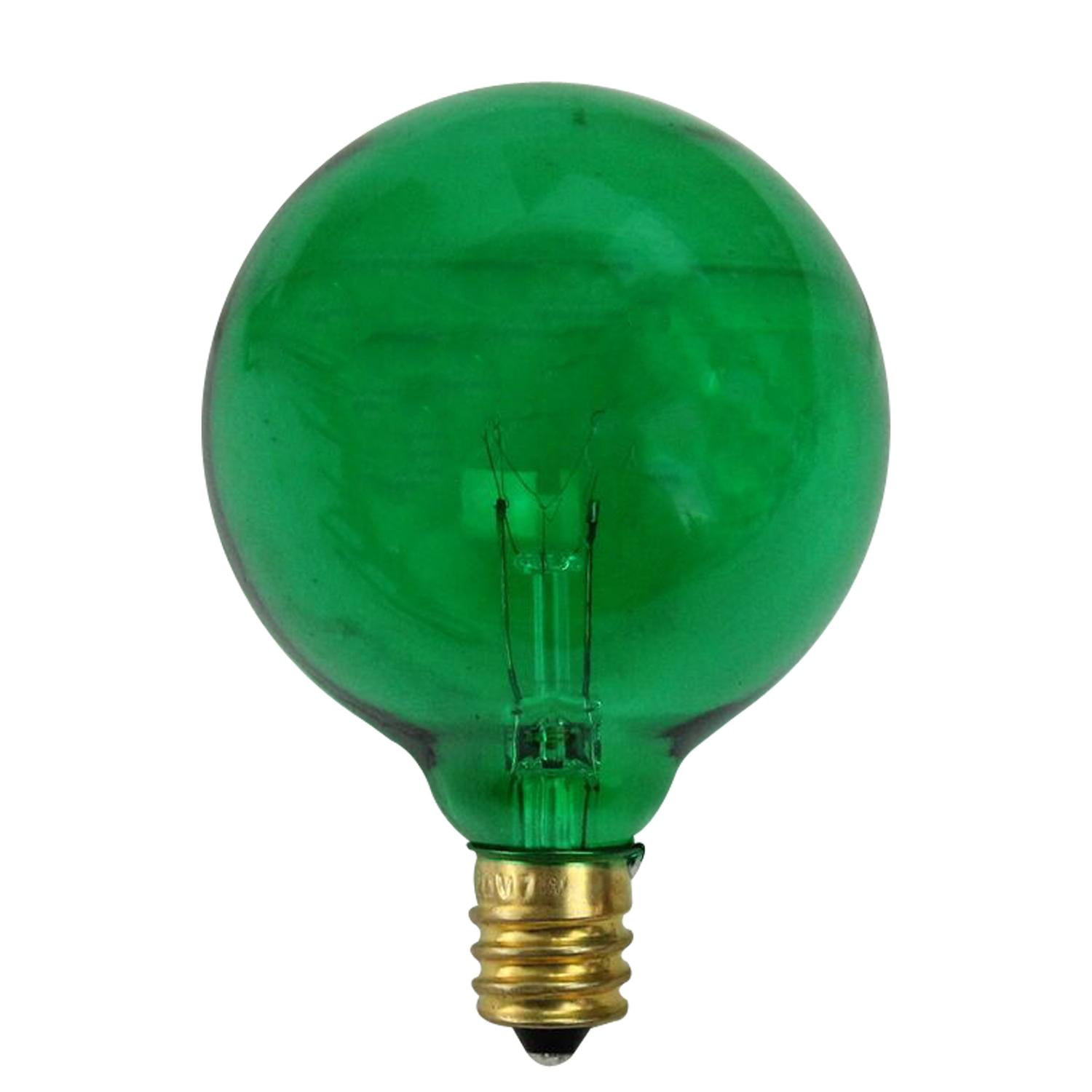 Pack of 25 Incandescent G50 Green Christmas Replacement Bulbs