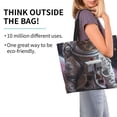 thumbnail image 2 of Pofeuu Cat Astronaut In Space Print Reusable Grocery Bags - Washable, Foldable, Packable Tote, Large Handles, Heavy Duty, Zippered Top Pouch, 2 of 8