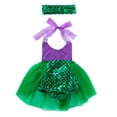 thumbnail image 4 of BRIGHTFUFU 1 set Baby Girls Skirt Lace tirantes de encaje vestido de mameluco con banda para la cabeza, 4 of 7