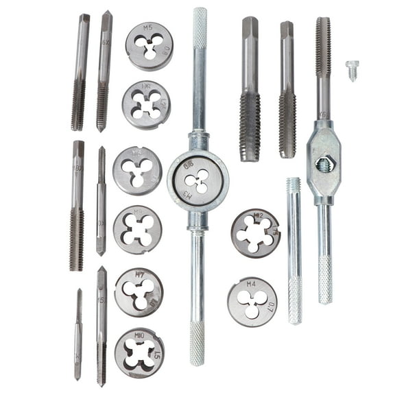 20 PCS/Set Metric Die Metric Taps Die Wrench Tool Set Wisking Tool Thread Tool Taps Thread Die Die Wrench Silver