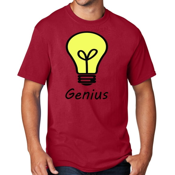 Men's Genius Lightbulb T-shirt, 4XL Red - TALL