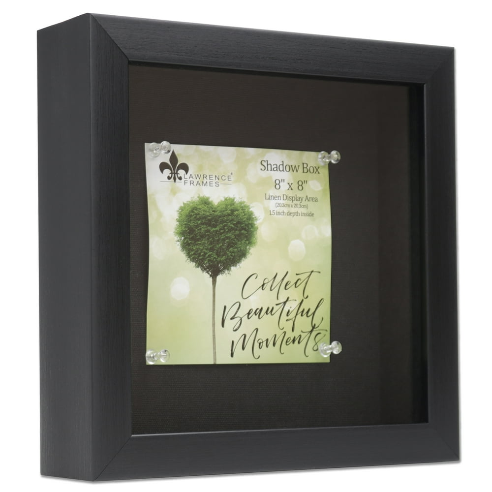 8x8 Black Shadow Box Frame with Black Linen Display Board