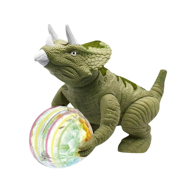 Juguete de dinosaurio eléctrico que se arrastra mecánicamente con luz y sonido