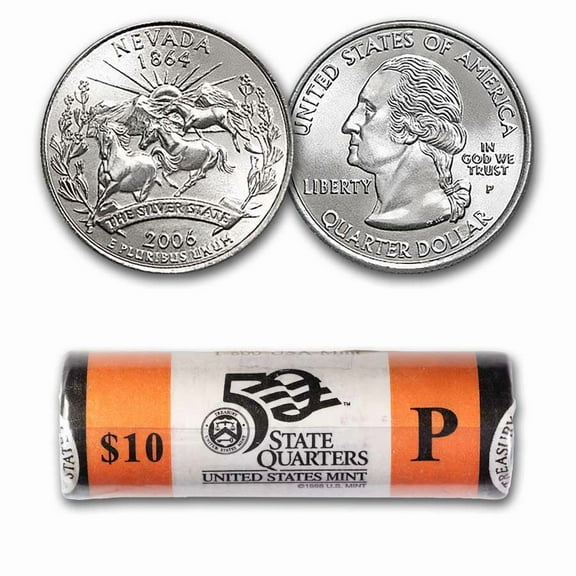 2006-P Nevada Statehood Quarter 40-Coin Roll (Mint Wrapped)