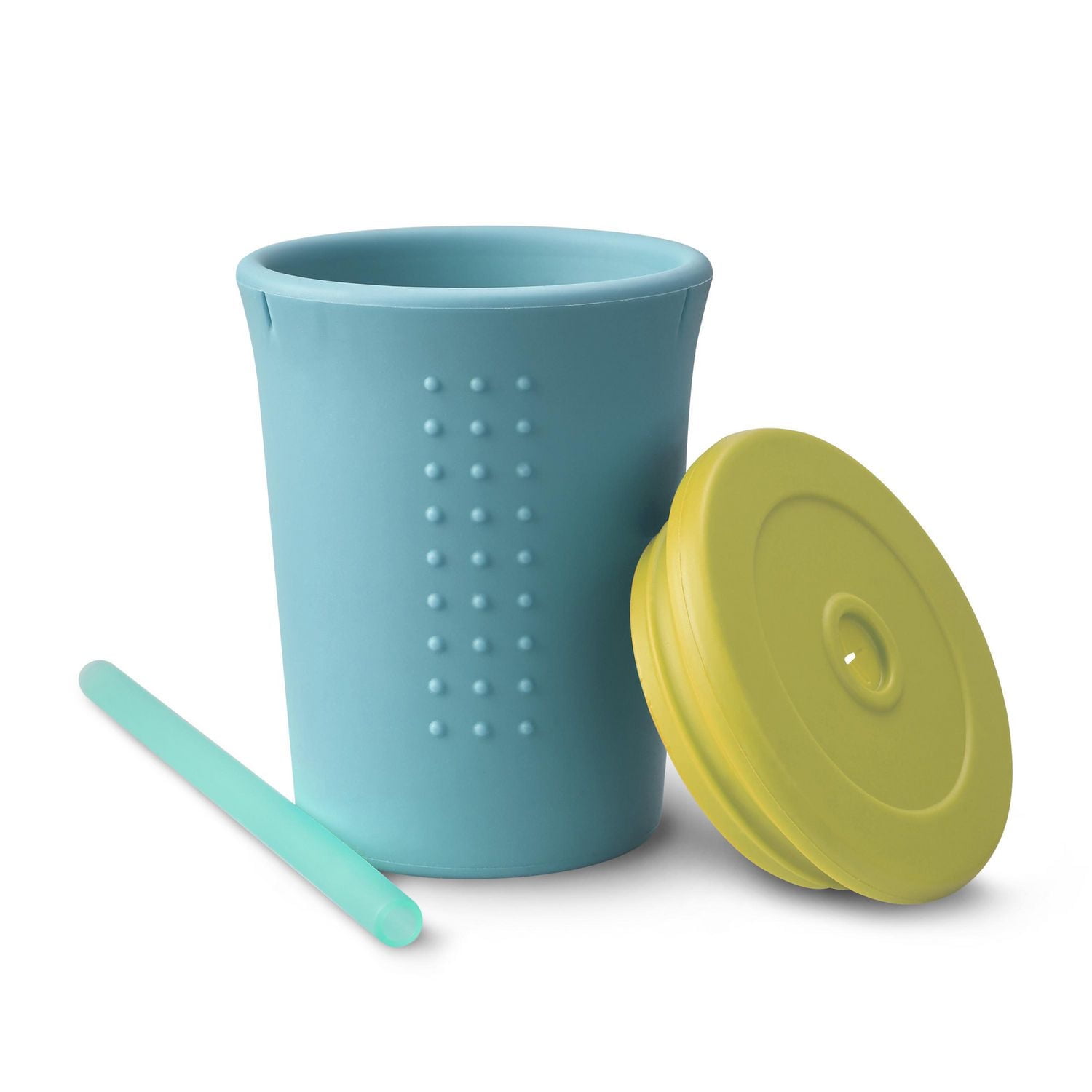 Tasse de paille GoSili, 12 oz. Ciel/Banane