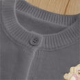 thumbnail image 6 of Girls Sweater Cardigans Toddlers Cute Bears Bowknots Printed Button Down Long Sleeve Knitted Jacket Outerwear (2 Years, Gray), 6 of 6