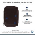 thumbnail image 3 of CTM Leather Zip Around Key Case with Card Slot, 3 of 3