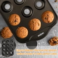 thumbnail image 5 of ENLOY Mini Muffin Pan, 12 Cavity Premium Carbon Steel Bakeware with Removable Bottom, 5 of 7