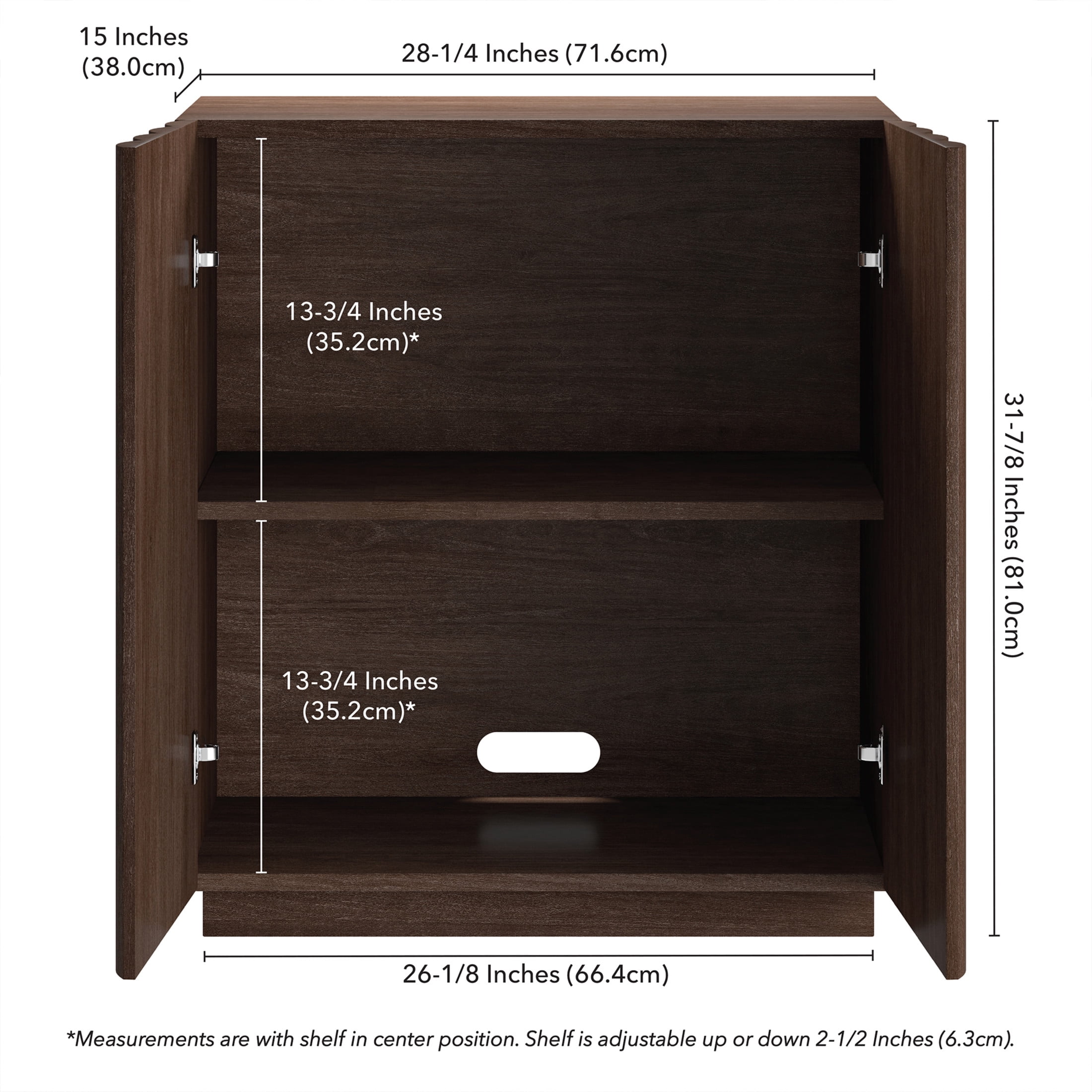 Evelyn&Zoe Modern/Contemporary 28" Wide Brown Oak Accent Cabinet
