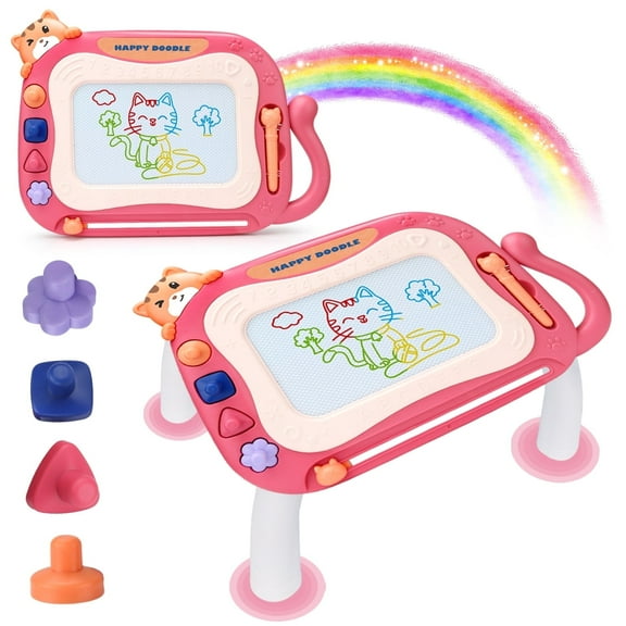 Sytle-Carry Learning Toys for 1 2 3 Year Old Girls, Early Education Drawing Board, Toddler Toys 1-3 for Girls