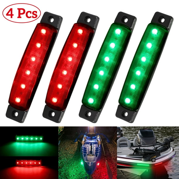 Boat Navigation LED Lighting Kit - TSV 4 Pcs 3.8” Green ...