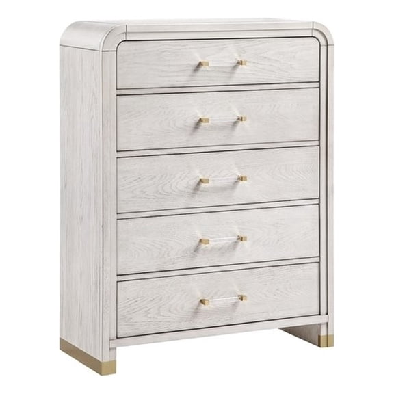 Malmo Oak Engineered Wood and Gold accent Bedroom Chest