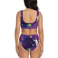 thumbnail image 3 of Wukai Astronaut Women's Bikini Set Two Piece,wimsuit High Waisted V Neck Twist Front Adjustable Spaghetti Straps Bathing Suit-Large, 3 of 7