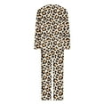 thumbnail image 5 of Usmixi Womens Loungewear Set Pajamas Sets for Women Vintage Leopard Print Long Sleeve Pullover Top and Pants 2 Piece Sets Ladies Homewear Sleepwear Lounge Matching Sets, 5 of 5