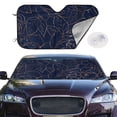 thumbnail image 3 of Lsque Copper-Gold Gloss Outline Navy Dark Blue Car Windshield Sun Shade | Accordion Folding Style Auto Shade for Car Truck SUV Van | Blocks UV Rays Sun Visor Protector | Medium, 3 of 7