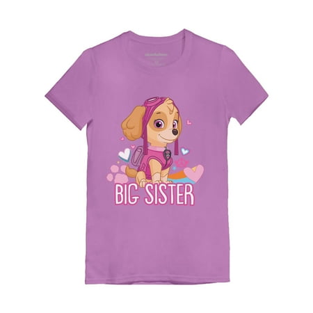 

Tstars Girls Big Sister Shirt Lovely Best Sister Official Paw Patrol Cute B Day Gifts for Sister Skye Big Sister Toddler Shirt Tee Kids Funny Sis Girls Fitted Birthday Gift Party T Shirt