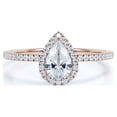 thumbnail image 4 of JeenMata Vintage Pear Shaped Diamond Halo Engagement Ring in 10K Rose Gold, 4 of 8