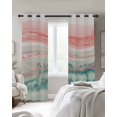 thumbnail image 3 of Peach Blue Ombre Blackout Curtains, Light Blocking Print Window Curtains, Abstract Modern Art Fluid Striped Thermal Insulated Window Drapes for Living Room Kitchen Cafe 2 Panels, 84"W x 84"L, 3 of 9