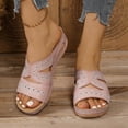thumbnail image 6 of Jsaierl Women's Embroidered Wedge Slide Sandals, Open Toe Orthopedic Sandals with Arch Support, Comfortable Non-Slip Casual Summer Shoes for Outdoor Walking & Daily Wear, 6 of 8