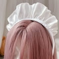 thumbnail image 4 of White Headbands for Women Wide Ruffle Hairband Funny Maid Headwear Punk Headwear Roleplay Party Costume, 4 of 7