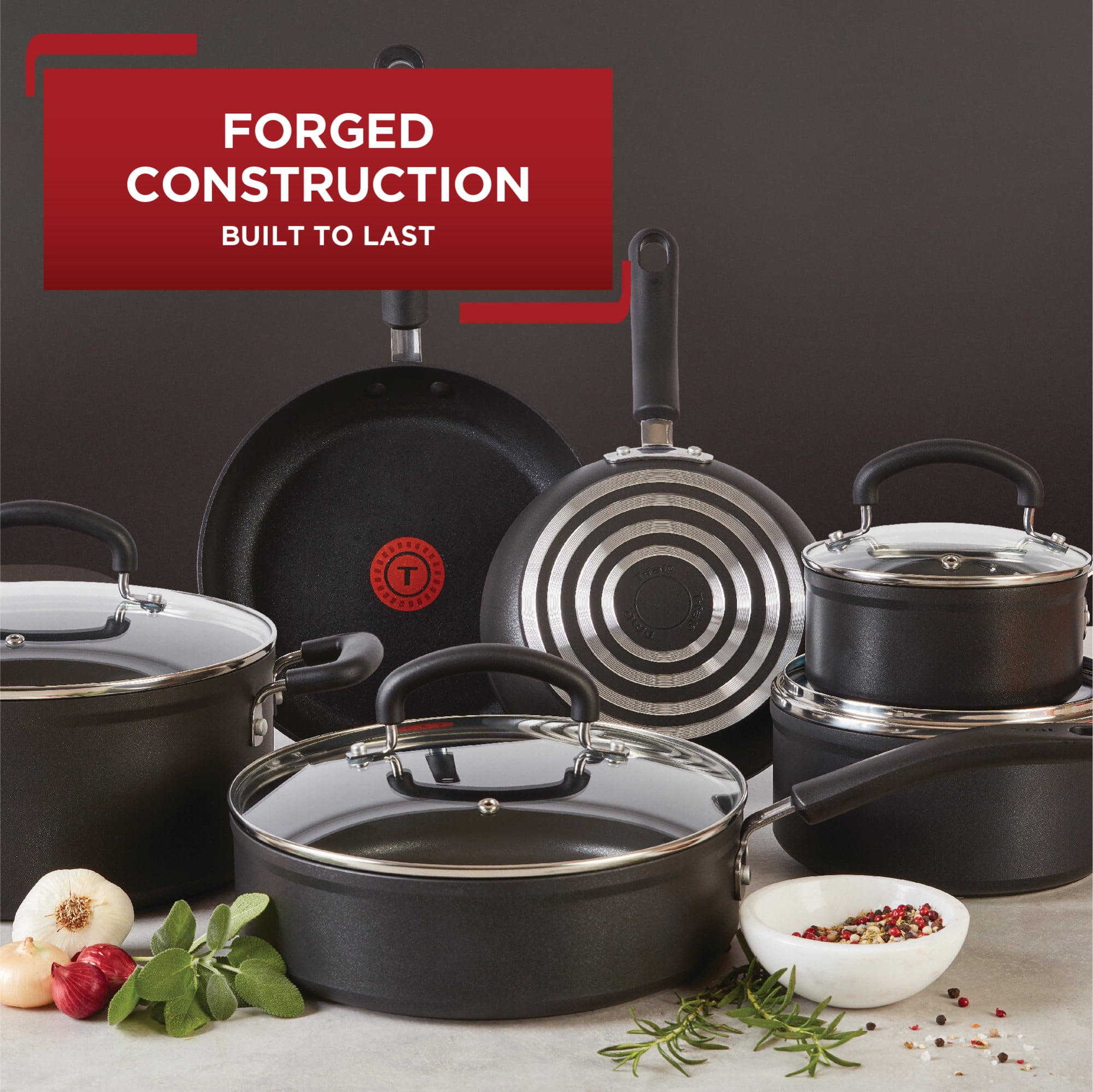 T-fal Signature Nonstick Cookware Set 12 Piece Pots and Pans, Dishwasher  Safe Black, by My Tendo Store