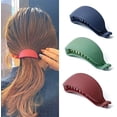 thumbnail image 2 of Pinza para el pelo XINYU con forma de plátano color caramelo diseño a presión caqui 02, 2 of 7