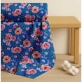 thumbnail image 4 of Soimoi Blue Cotton Cambric Fabric Leaves & Camellias Floral Printed Fabric 1 Yard 56 Inch Wide, 4 of 7