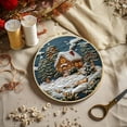 thumbnail image 1 of SnowVibe Christmas Forest Snow House Hand Embroidery DIY Kit - Handmade Fabric Material for Creative Needlework and Embroidery Projects, 1 of 4