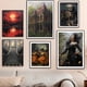 thumbnail image 2 of Póster de mundo de las brujas de arte de la Academia oscura, impresiones para sala de estar, decoración del hogar, pintura de lienzo de Casa Encantada gótica de Halloween, arte de pared, 2 of 4