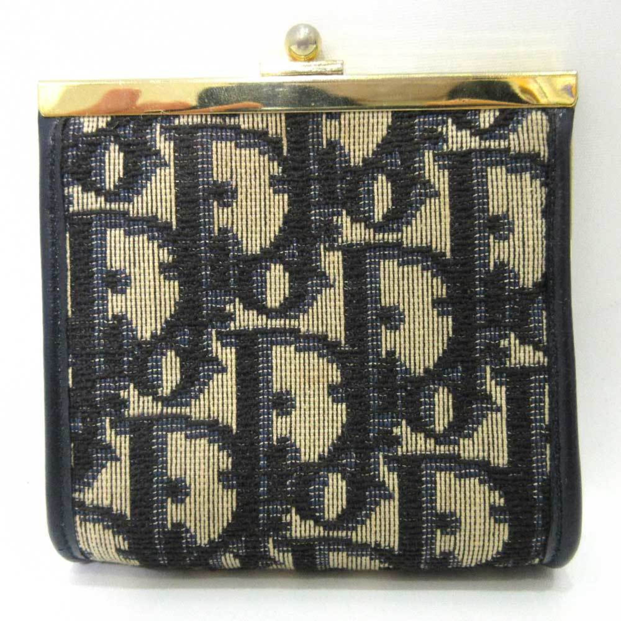 DIOR Vintage Mini Jacquard Black Monogram Logo Oblique Canvas Leather   Fashion Scrilla